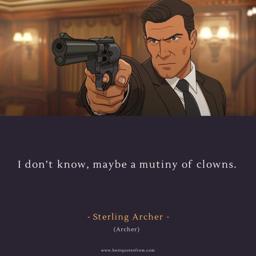 Sterling Archer Quote: “I don’t know, maybe a mutiny of clowns.”
