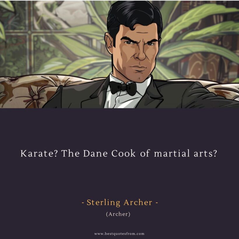 Sterling Archer Quote: “Karate? The Dane Cook of martial arts?”