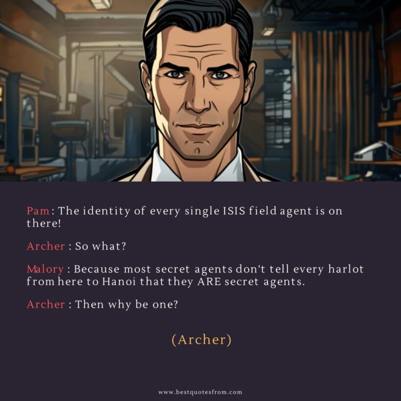Sterling Archer Quote: “Pam: The identity of every single ISIS field agent is on there!”